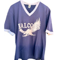 Vintage Falcons #35 V-Neck Jersey Style Single Stitch T-Shirt Made in USA Mens