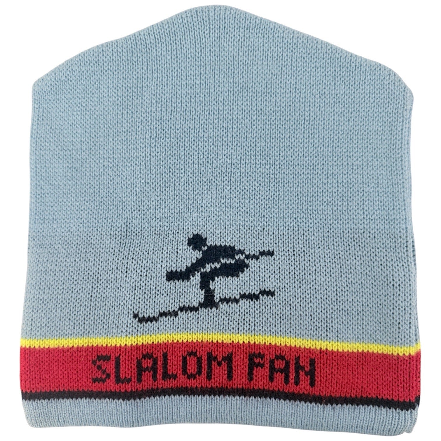 Vintage Salomon Beanie Hat Blue White Finland Acrylic Ski Snowboard Winter Cap