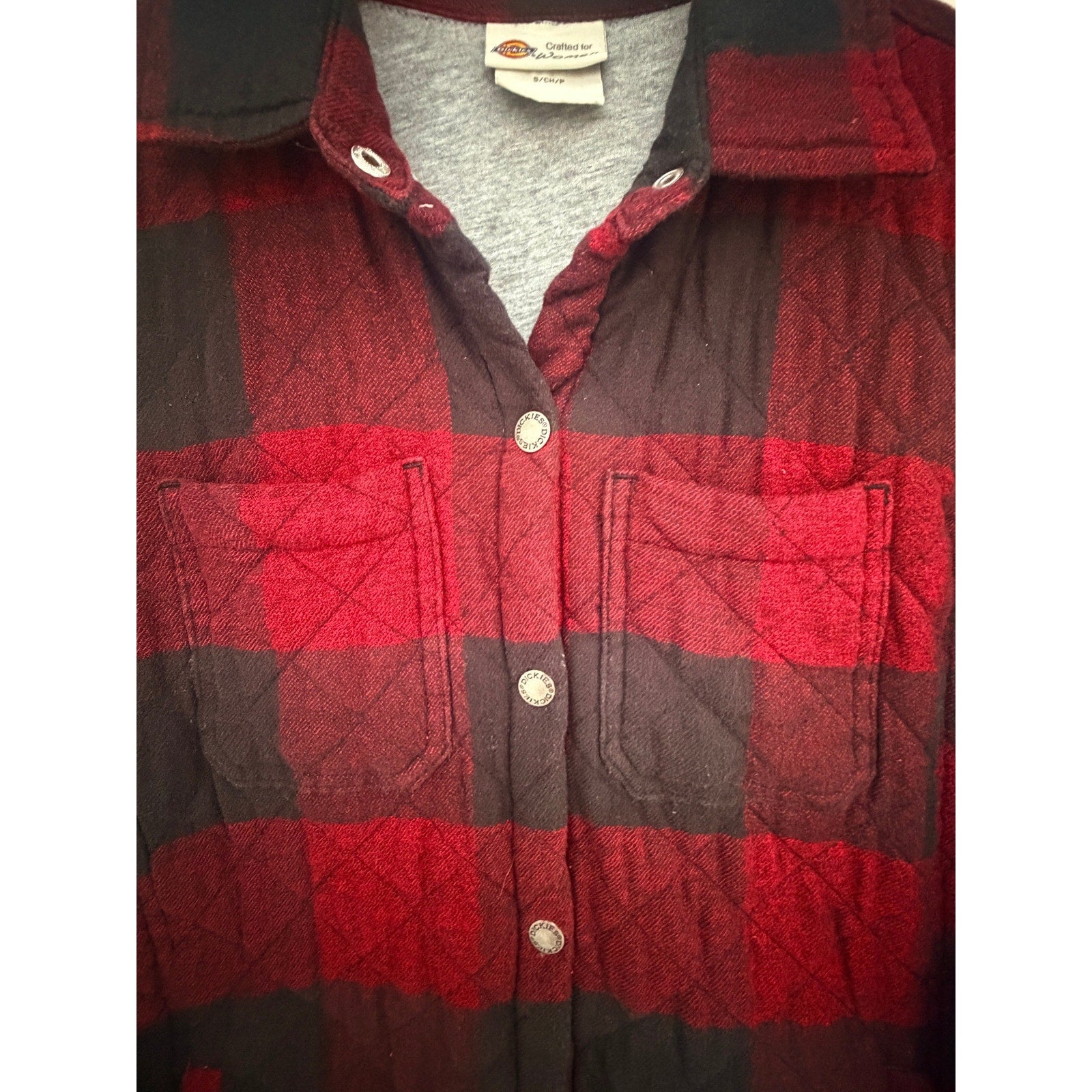 Dickies Quilted Buffalo Plaid Shirt Jacket Women's Small