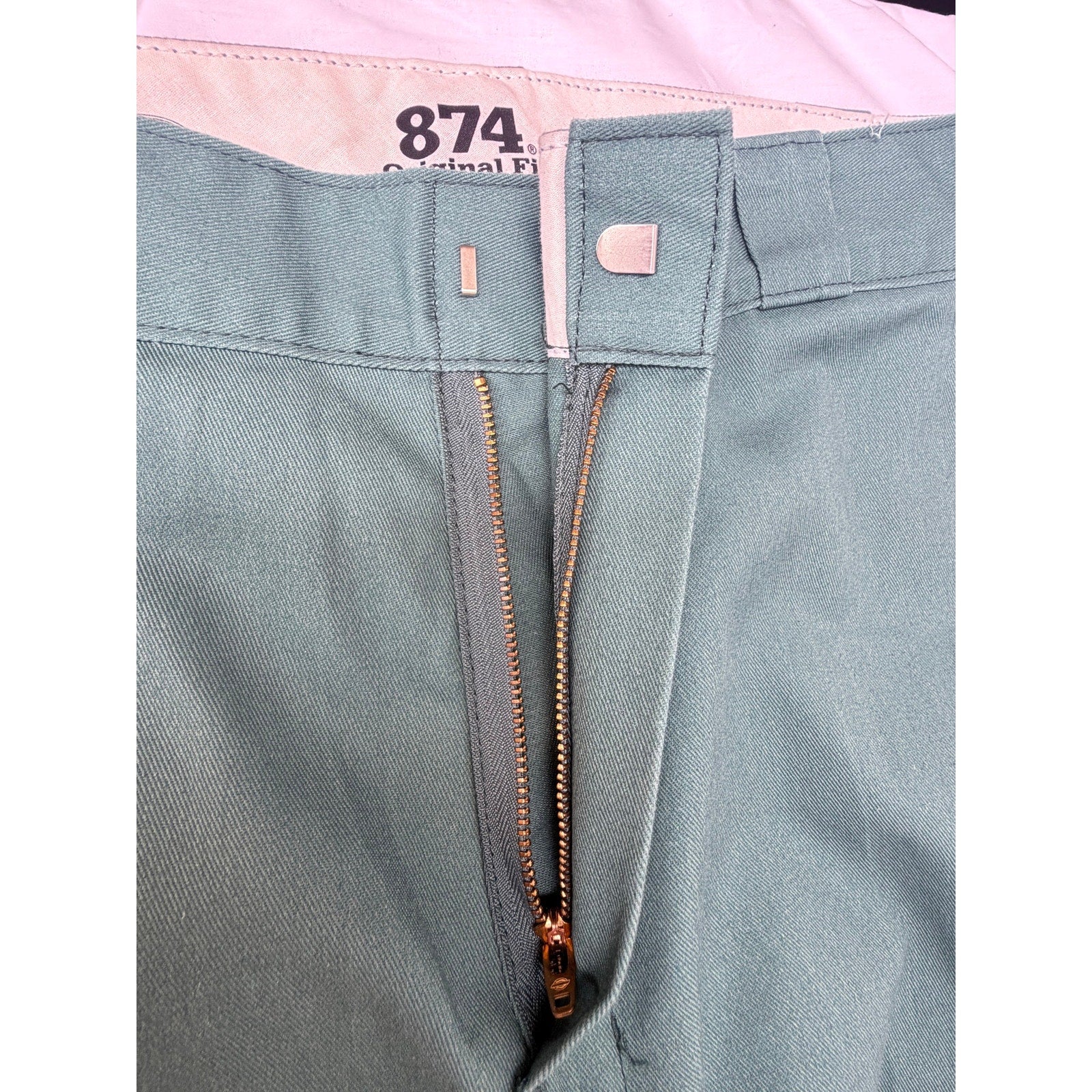 Dickies Mens Pants 34x32 Green Original Fit Workwear Straight Leg Chinos