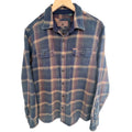 Orvis Plaid Flannel Button Front Shirt Jacket Mens Large Blue Brown