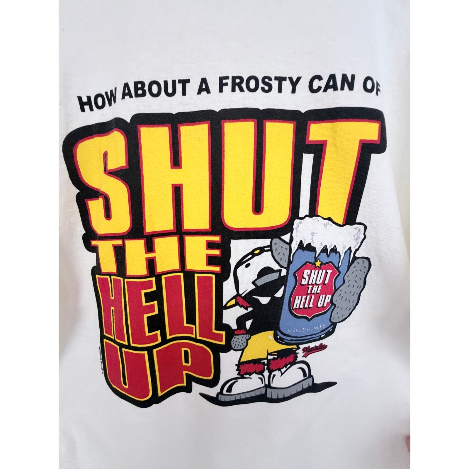 Vintage 1997 Shut The Hell Up T Shirt Mens XL White Graphic Humor Tee