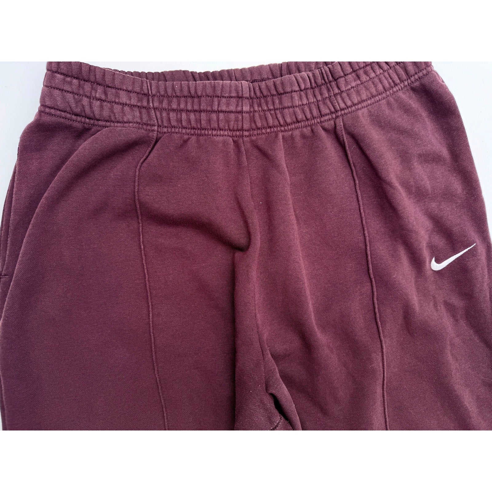 Nike Sweatpants Mens Large Brown Embroidered Swoosh Jogger Fleece Lounge Pants