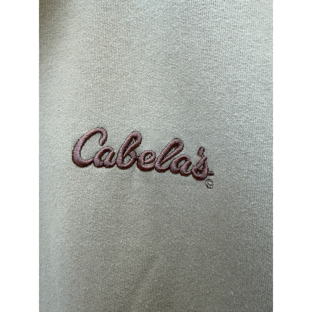 Cabelas Sweatshirt Mens XL Beige Full Zip Embroidered Logo