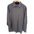 Pendleton Wool Button Front Shirt Mens Large Gray Black Check Long Sleeve