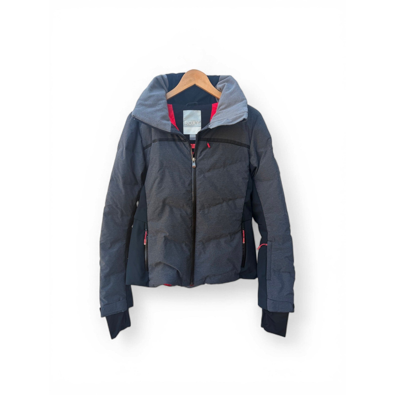 ROXY DryFlight 15K Snow Jacket Womens L Gray Waterproof Ski Coat