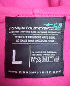 Kings Must Rise Men's Pink Hooded Hoodie — brand label