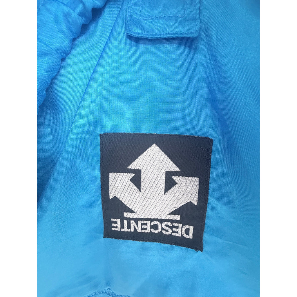 Descente Windbreaker Jacket Mens Large Blue Yellow Lightweight Full Zip