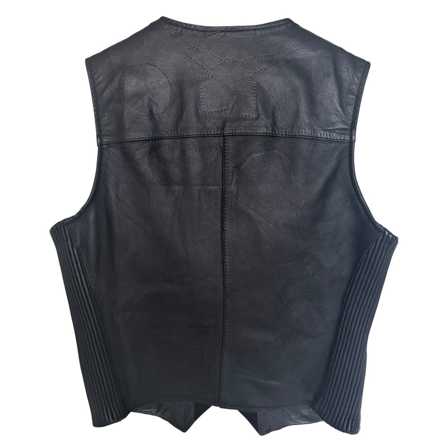 Street Steel Athena Leather Motorcycle Vest Womens Medium Black Snap Front Biker