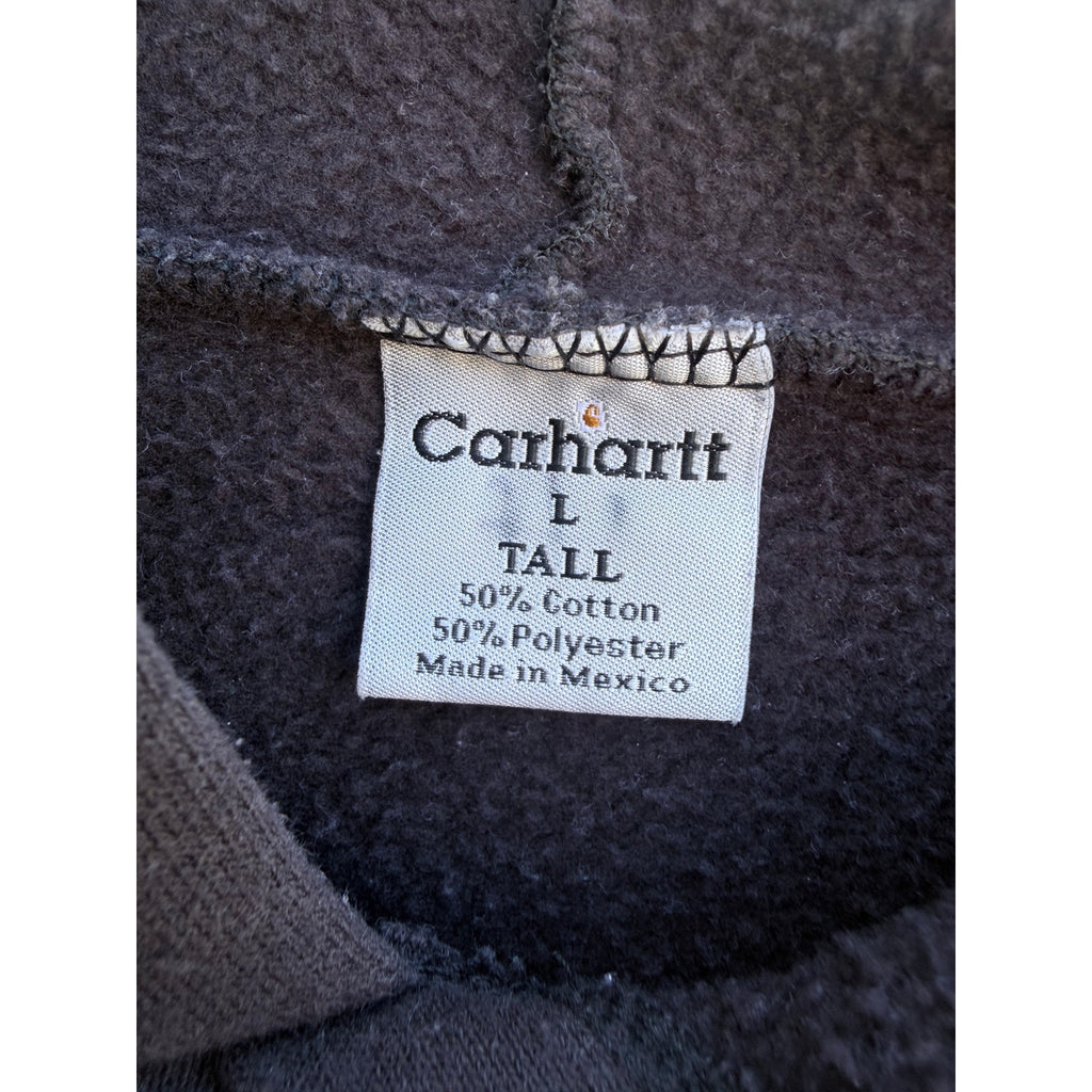 Carhartt Pullover Hoodie Mens Large Tall Black Workwear Sweatshirt