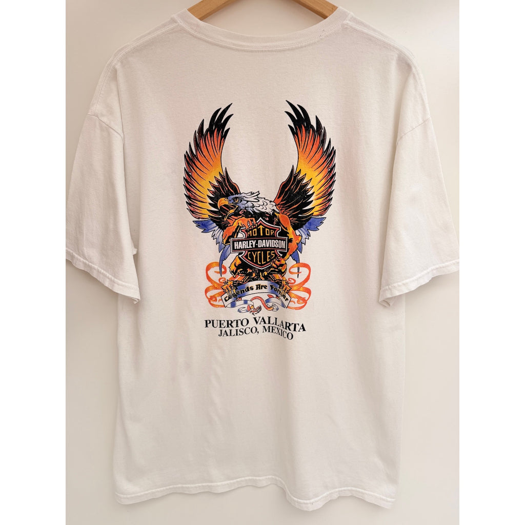 Harley Davidson Puerto Vallarta Mexico T Shirt White Eagle Graphic
