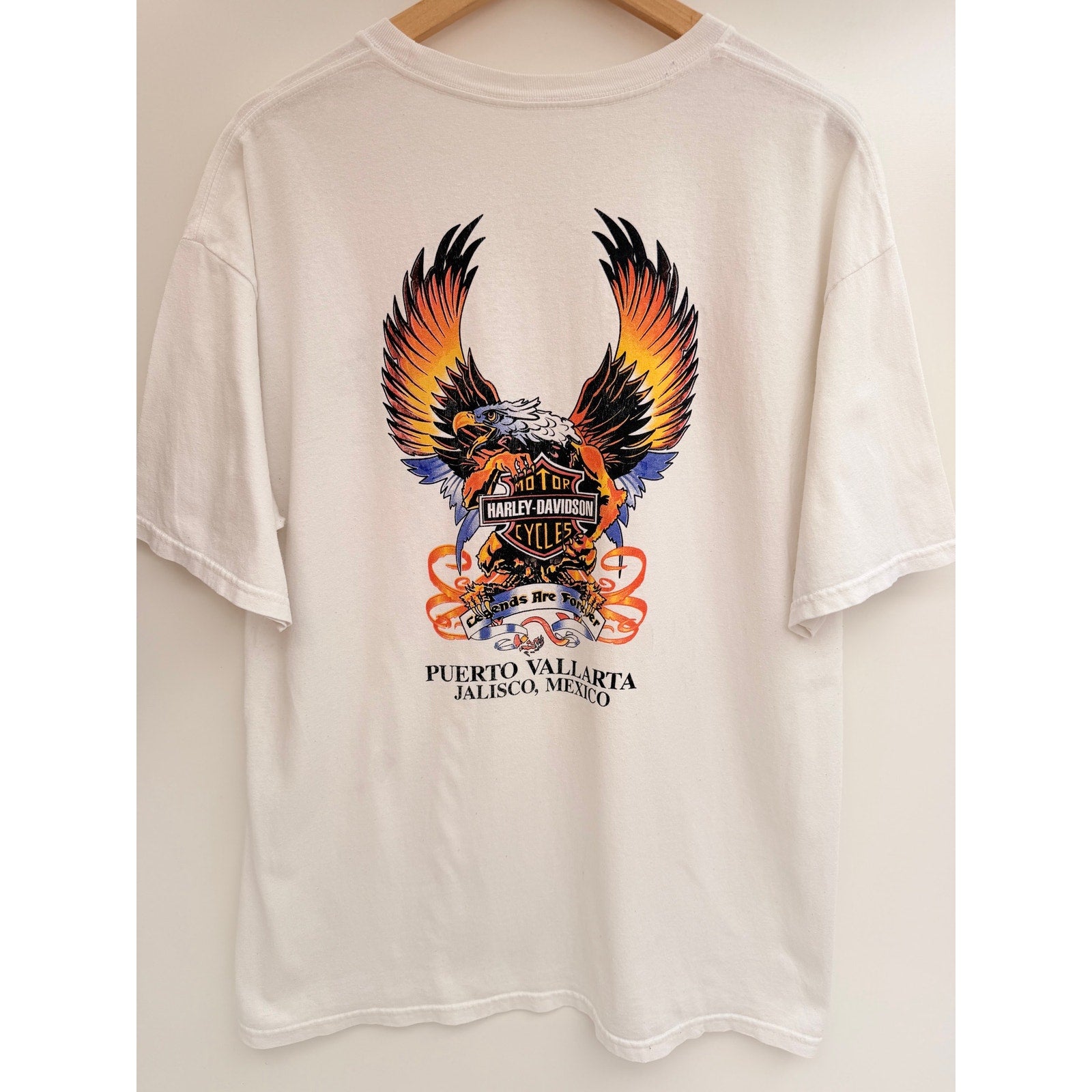 Harley Davidson Puerto Vallarta Mexico T Shirt White Eagle Graphic