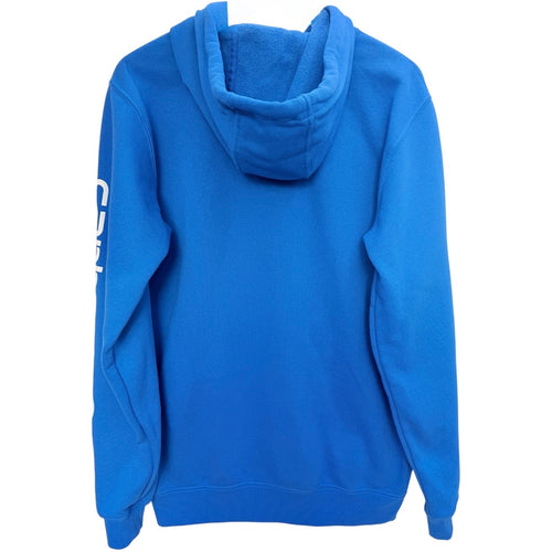 Carhartt Hoodie Mens Small Blue Loose Fit Pullover Workwear Sweatshirt