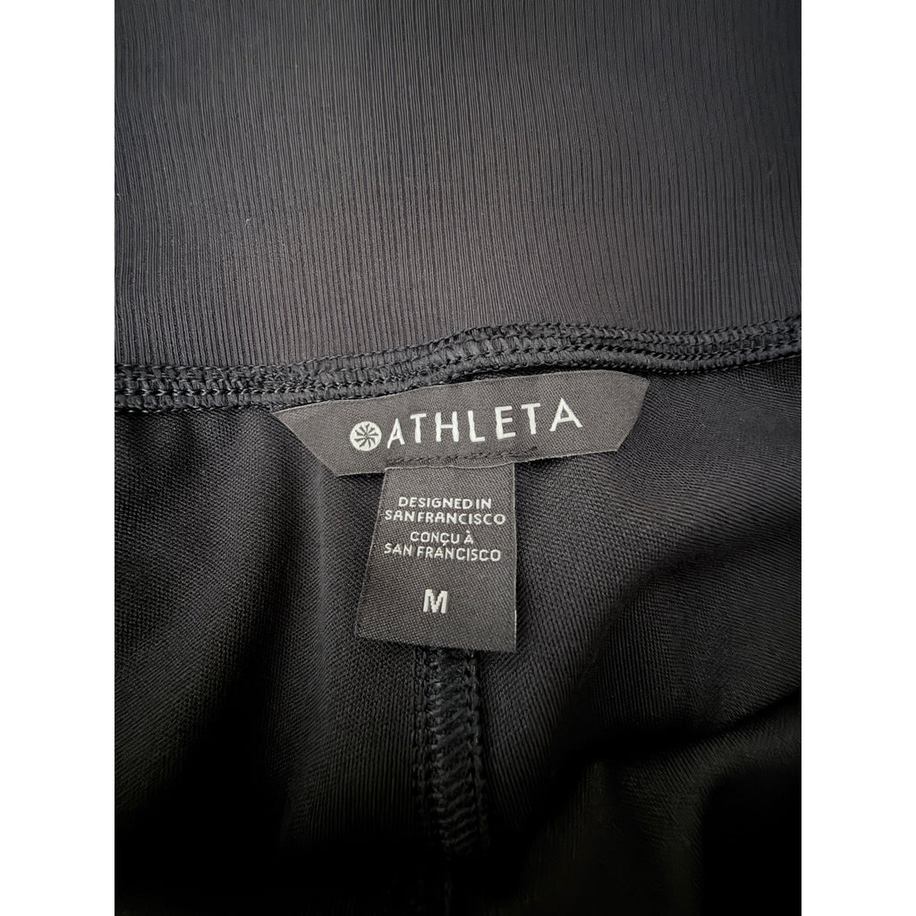 Athleta Black Wide Leg Cargo Pants Womens Medium Pull On Travel Casual