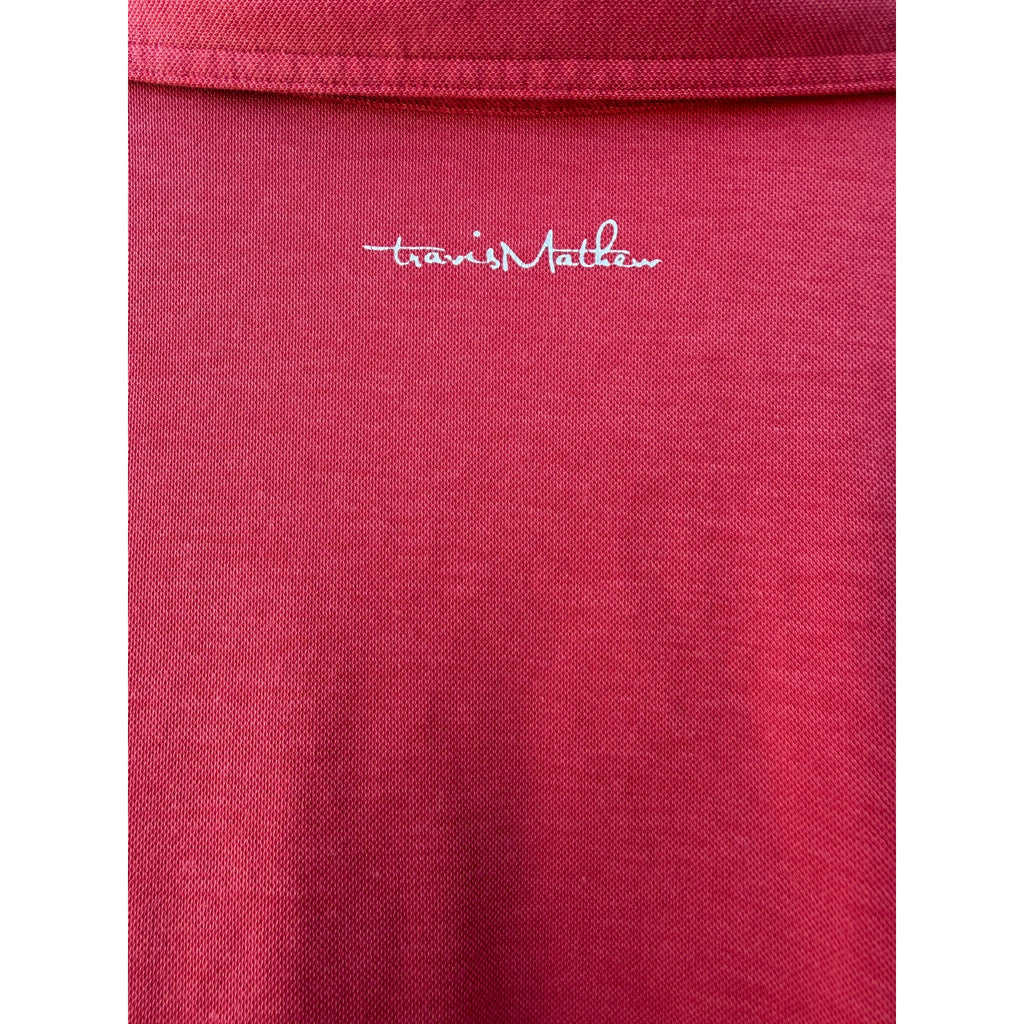 TravisMathew Polo Shirt Mens Large Red Golf Casual Performance Polo
