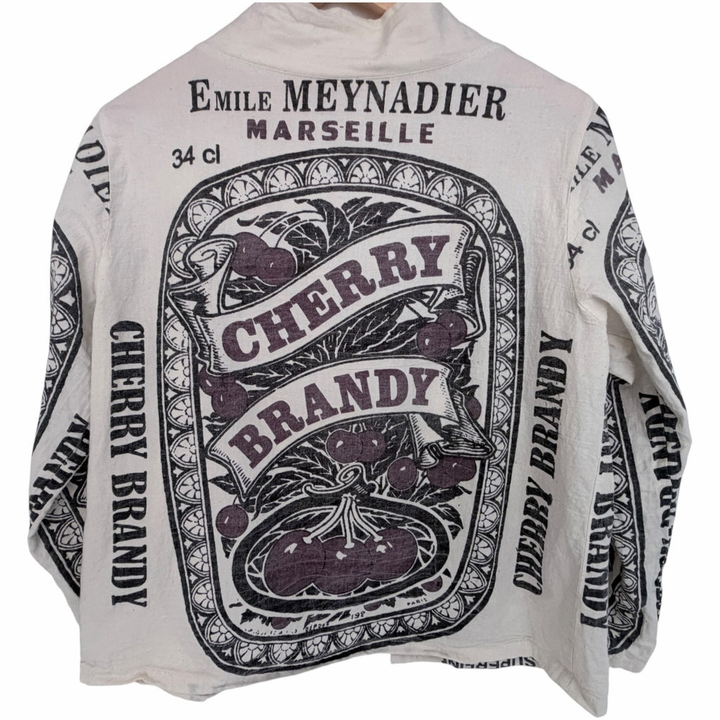 Cherry Brandy Graphic Cardigan Womens Open Front