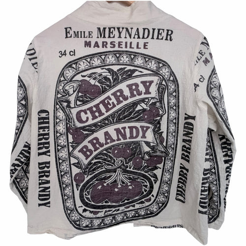 Cherry Brandy Graphic Cardigan Womens Open Front