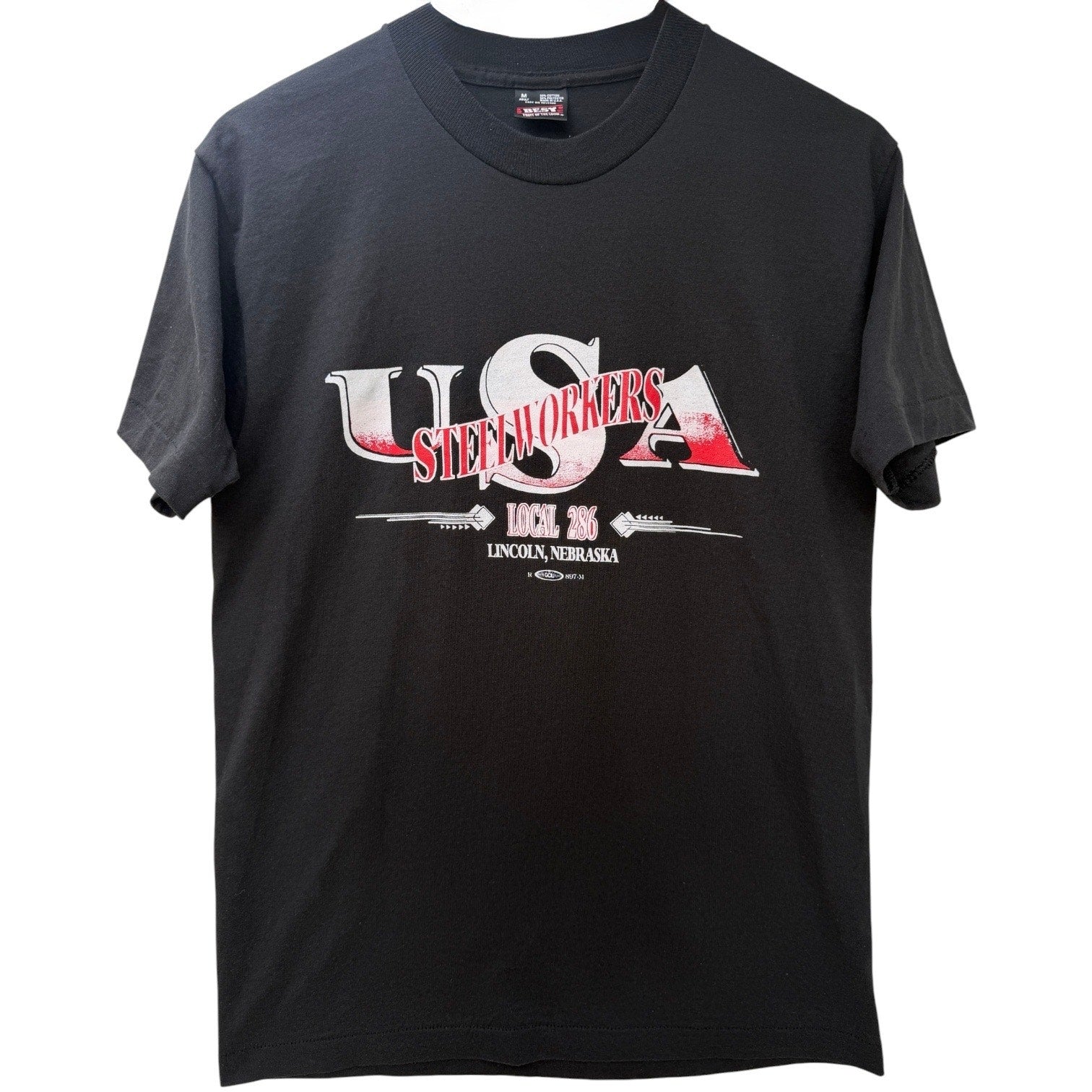 USA Steelworkers Local 286 T Shirt Mens Medium Black Union Graphic Nebraska
