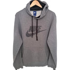 Nike Men's Gray Full-Zip Fleece Oversized Hoodie — front view