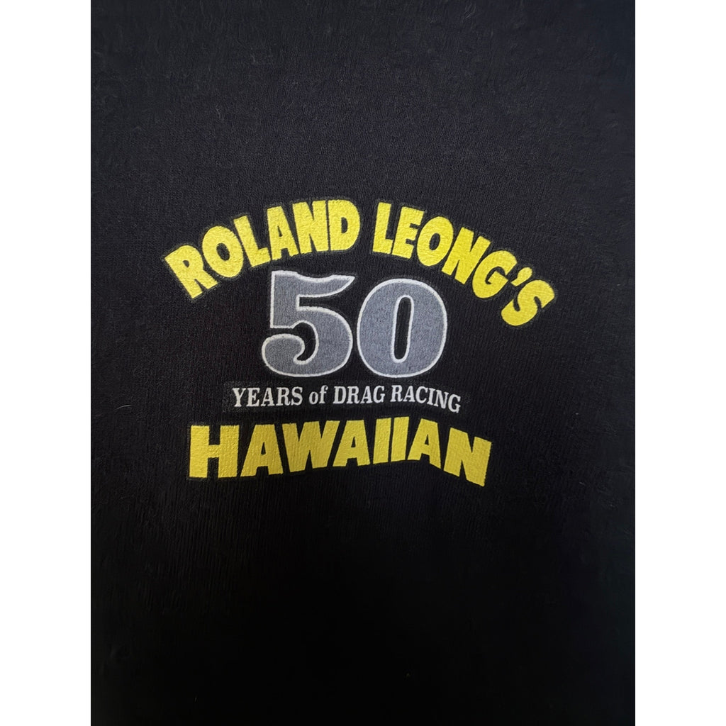 Roland Leong 50th Anniversary Drag Racing Sweatshirt Mens Large Black Crewneck