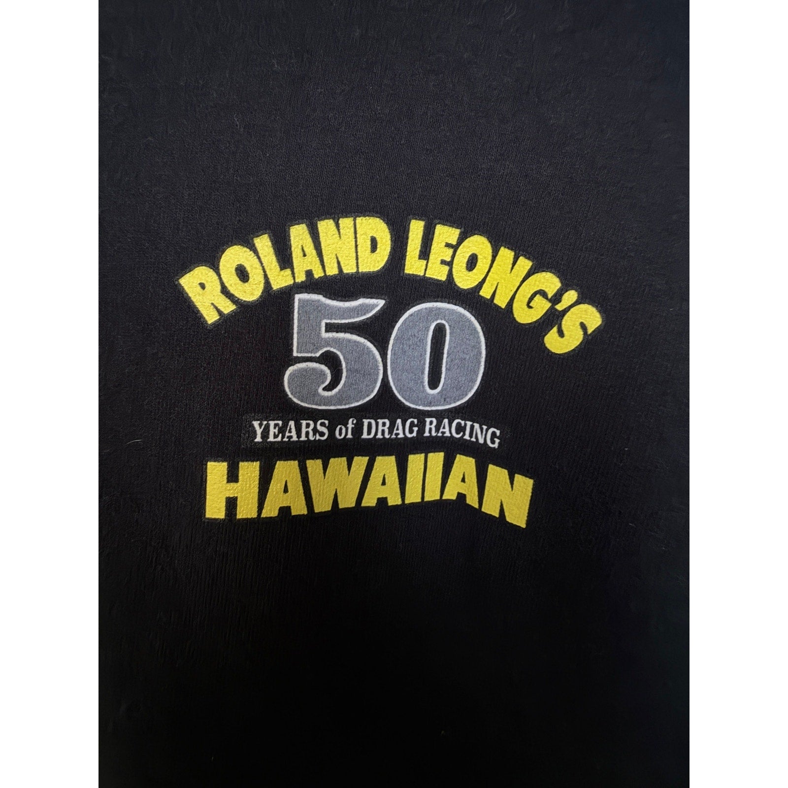 Roland Leong 50th Anniversary Drag Racing Sweatshirt Mens Large Black Crewneck