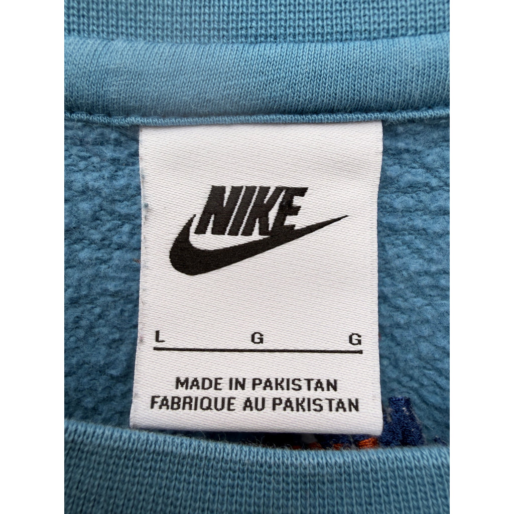 Nike Sweatshirt Mens Large Blue Crewneck Embroidered Swoosh Logo Pullover