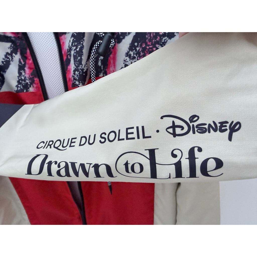 Cirque Du Soleil Drawn to Life Disney Jersey Hoodie Womens Large Red Disney