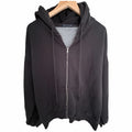 Brandy Melville Zip Up Hoodie Womens One Size Black Oversized Sweatshirt