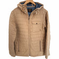 Burton Durable Goods Mens M Beige Quilted Hooded Jacket