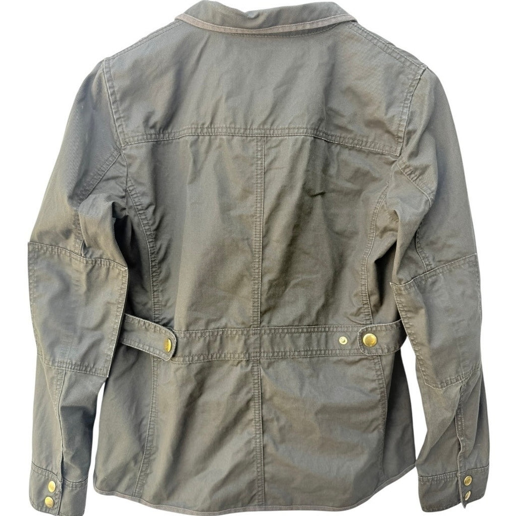 J Crew Womens Small Olive Green Utility Jacket Military Field Cotton