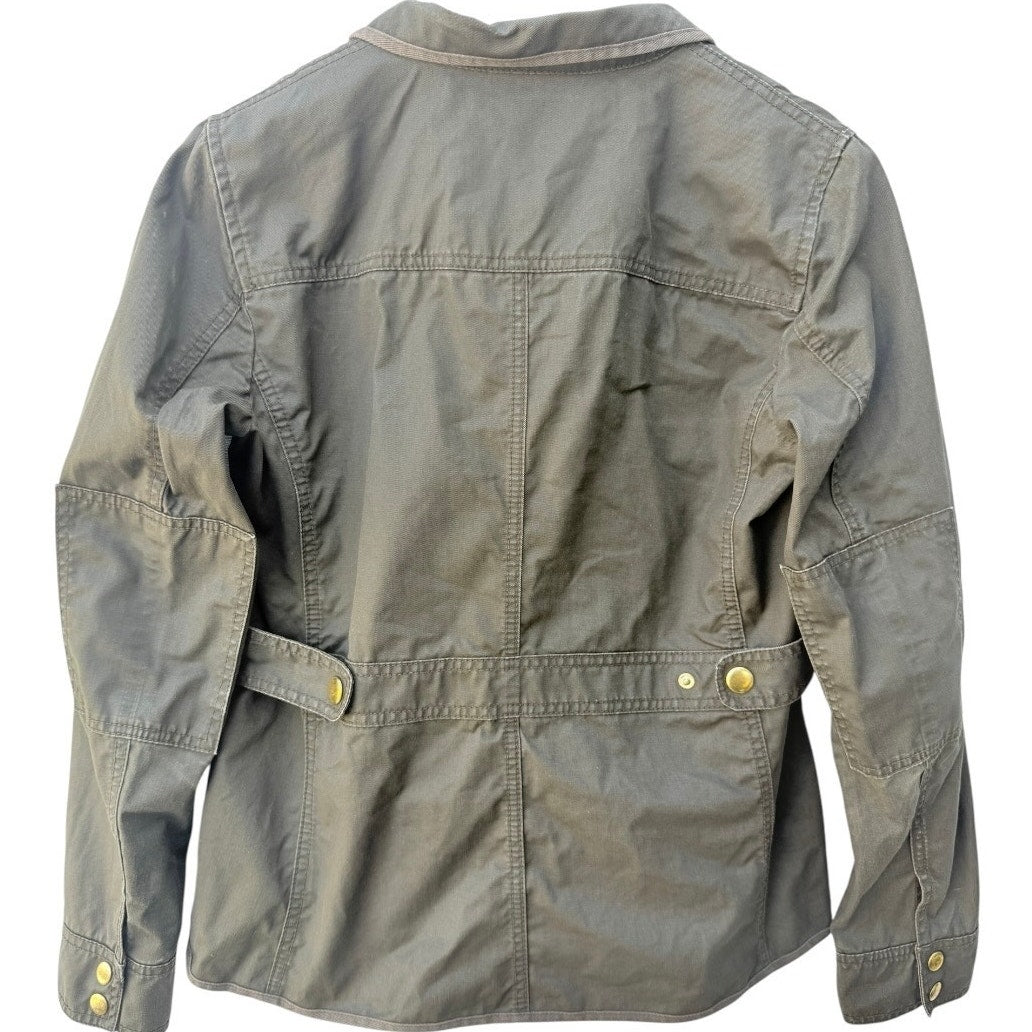 J Crew Womens Small Olive Green Utility Jacket Military Field Cotton