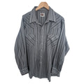 Ely Cattleman Western Shirt Mens XL Gray Stripe Pearl Snap Cowboy Ranch