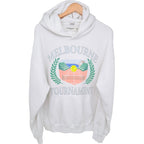 Abercrombie & Fitch Men's White Soft A&F Fleece Hoodie — front view