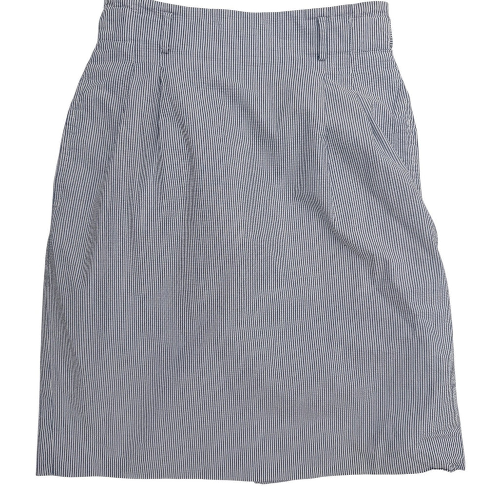 Ralph Lauren Skirt Womens Size 2 Blue White Seersucker Striped Mini Skirt