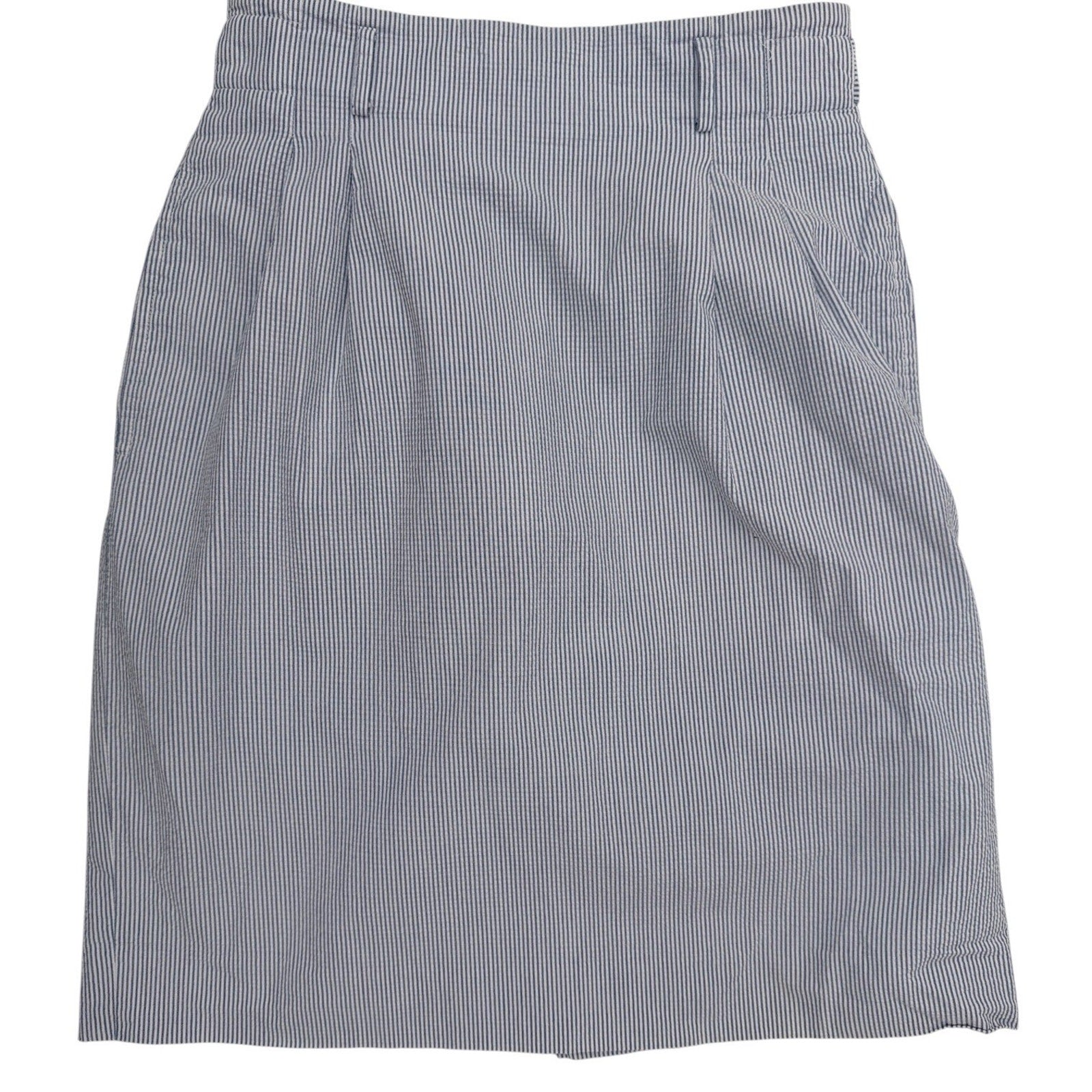 Ralph Lauren Skirt Womens Size 2 Blue White Seersucker Striped Mini Skirt