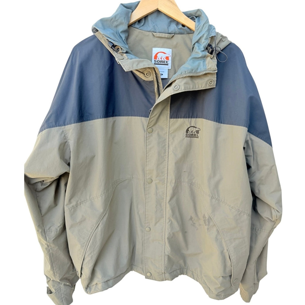 Sorel Hooded Jacket Mens XL Tan Gray Outdoor Coat