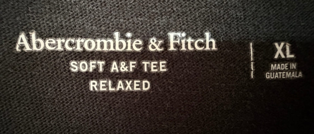 Abercrombie & Fitch Men's Black Soft A&F Tee T-Shirt — brand label