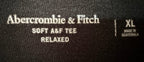 Abercrombie & Fitch Men's Black Soft A&F Tee T-Shirt — brand label