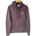 Nike Hoodie Mens Large Brown Pullover Swoosh Sweatshirt Fleece Casual