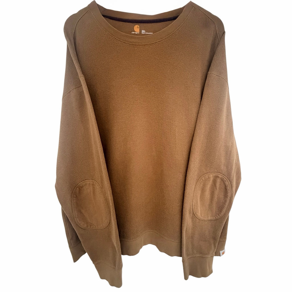 Carhartt Sweater Knit Elbow-Patch Crewneck Men's 2XL Brown product image