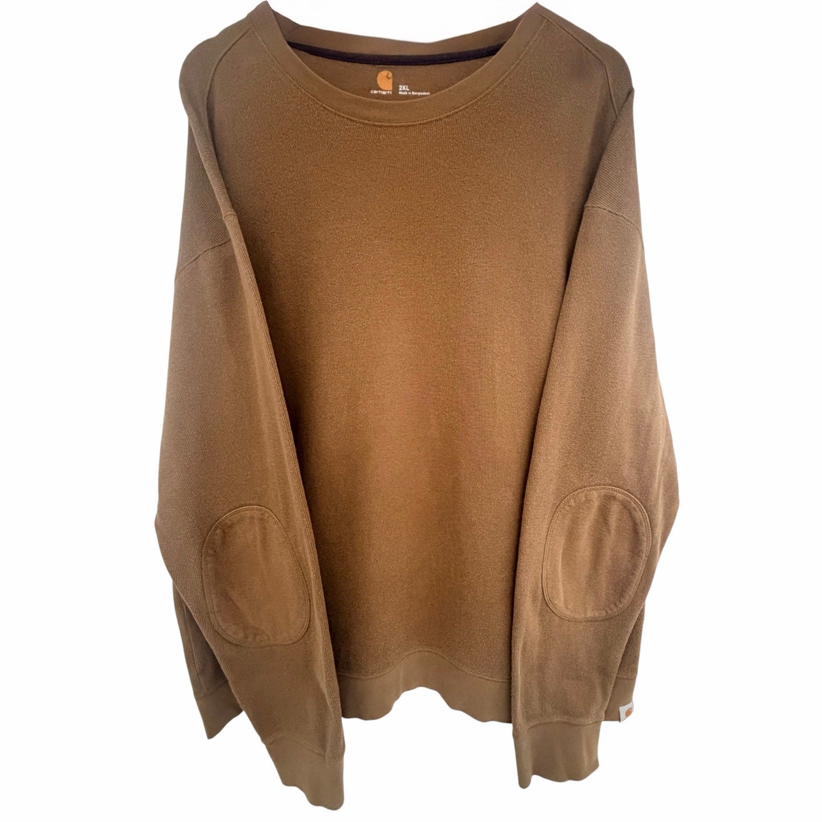 Carhartt Sweater Knit Elbow-Patch Crewneck Men's 2XL Brown