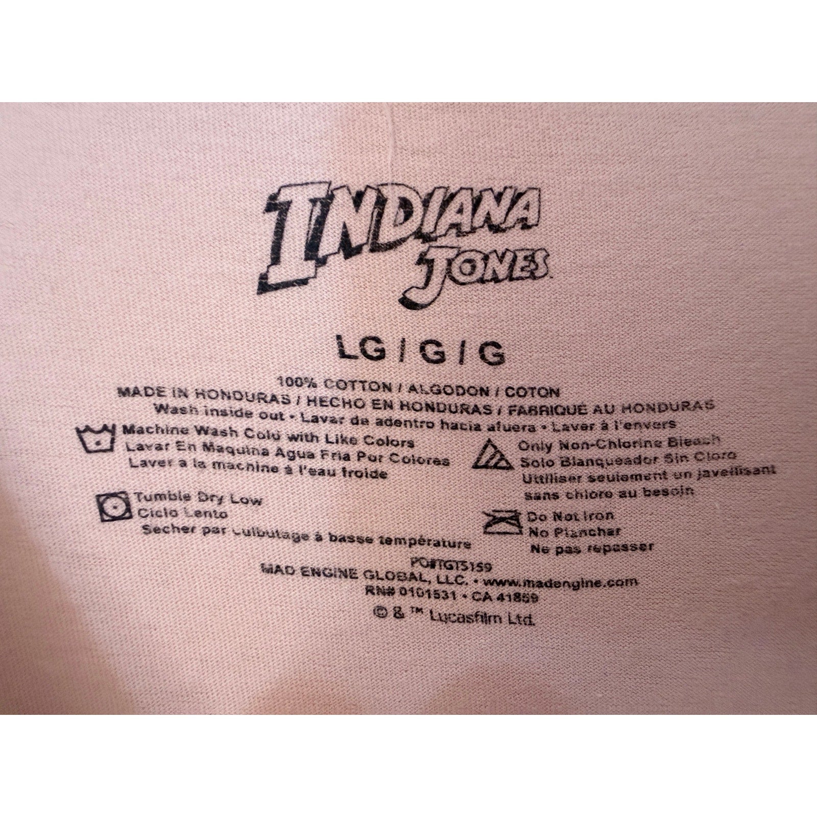 Indiana Jones Raiders Of The Lost Ark T Shirt Mens Large Movie Graphic Tee