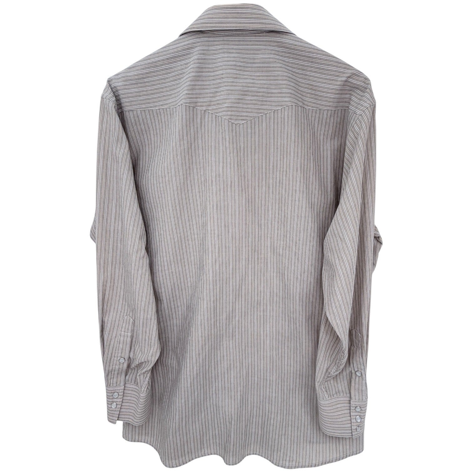 Panhandle Slim Western Shirt Mens 16 34 Beige Striped Snap Button Cowboy Shirt