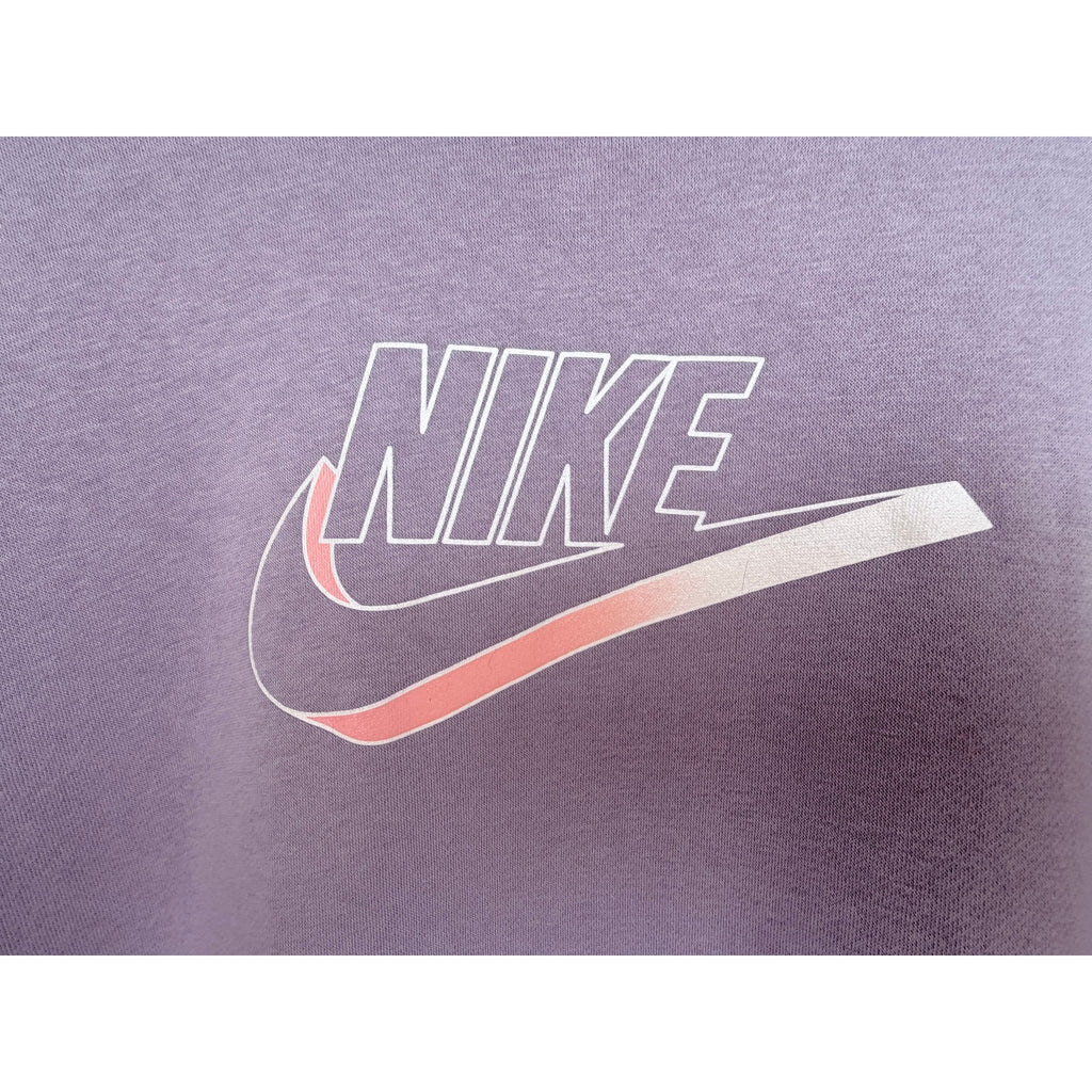 Nike Womens 3X Lavender Cropped Sweatshirt Pullover Fleece Spellout Casual