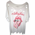 The Rolling Stones Floral Tongue Distressed Graphic T-Shirt Women's Size 3
