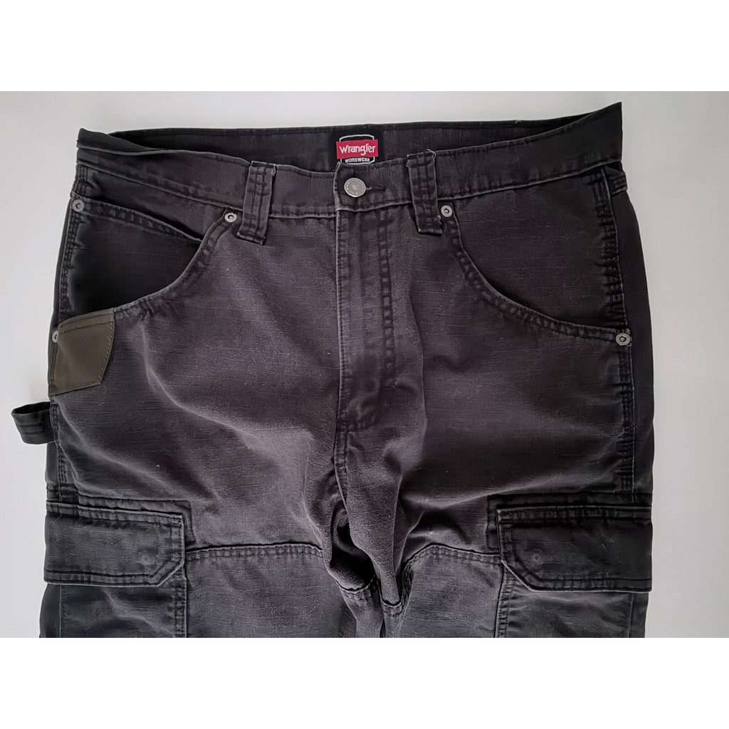 Wrangler Workwear Cargo Carpenter Pants Men's 32x32 Black Utility Work