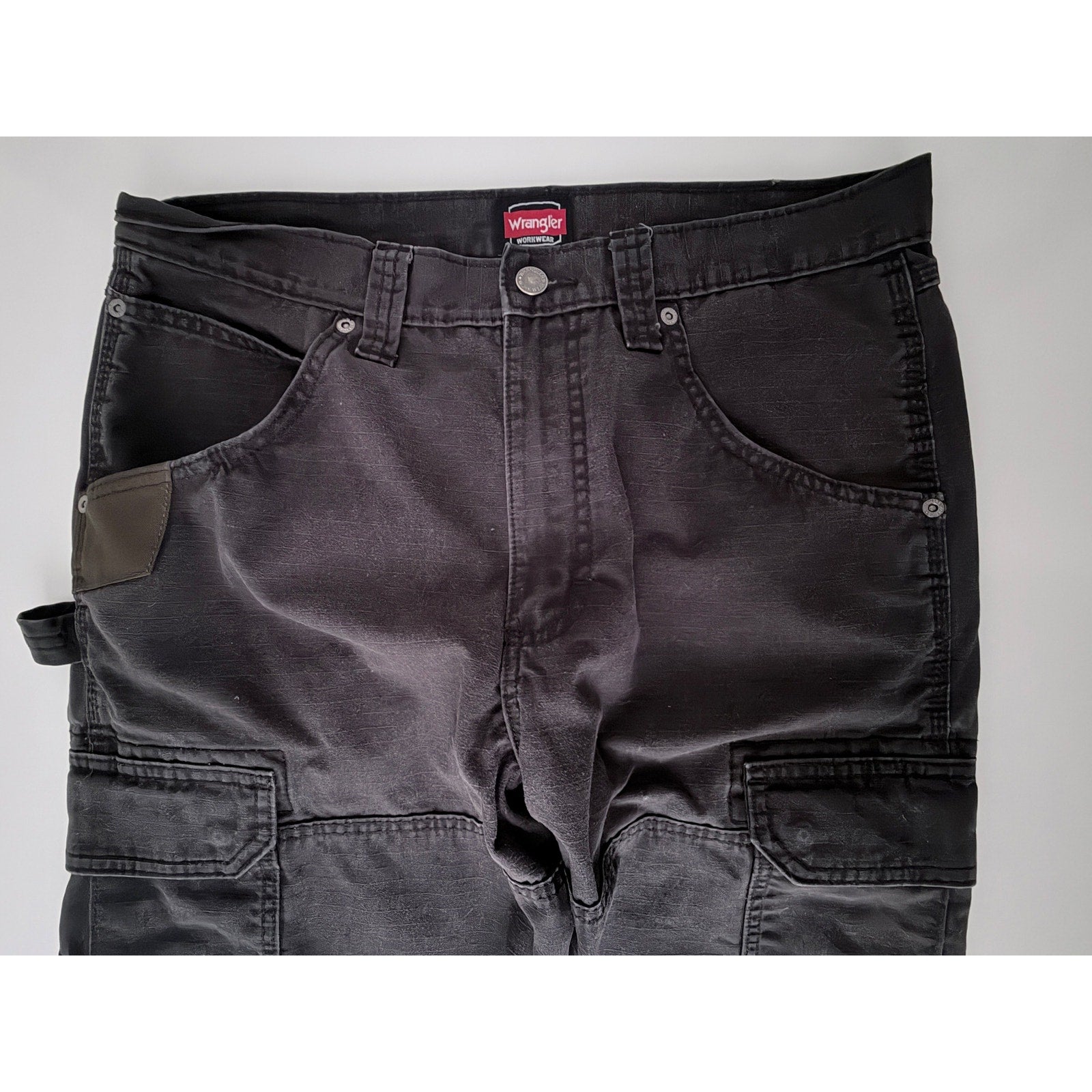 Wrangler Workwear Cargo Carpenter Pants Men's 32x32 Black Utility Work
