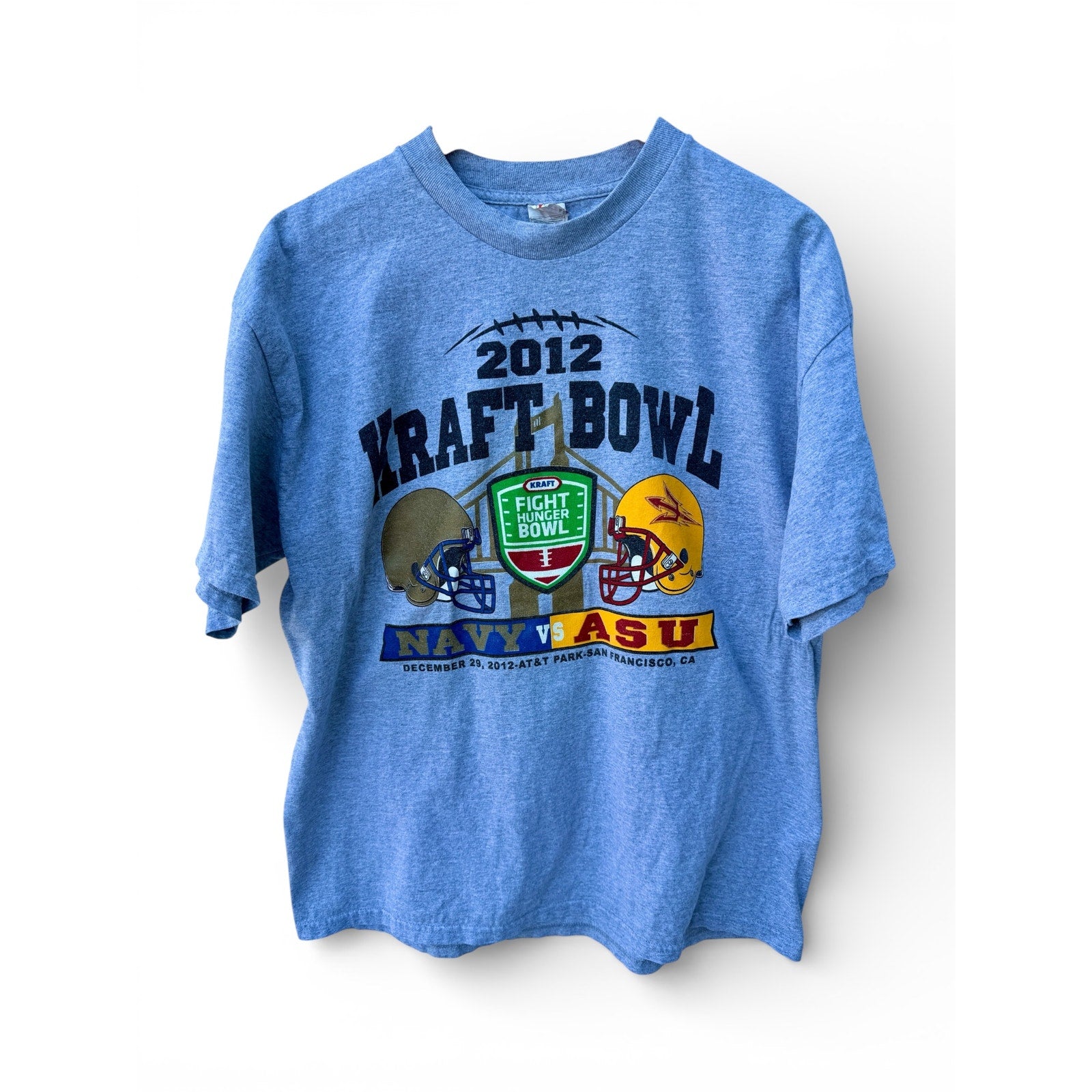 Alstyle Apparel & Activewear Gray T 2012 Kraft Fight Hunger Bowl Navy vs ASU XL