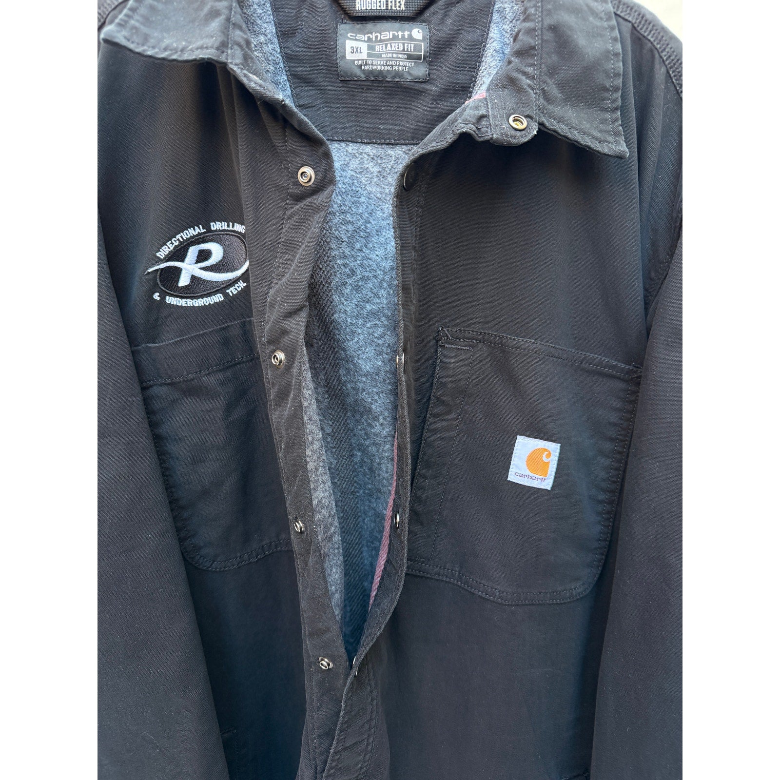 Carhartt Rugged Flex Jacket Mens 3XL Black Workwear Heavy Duty Utility Coat