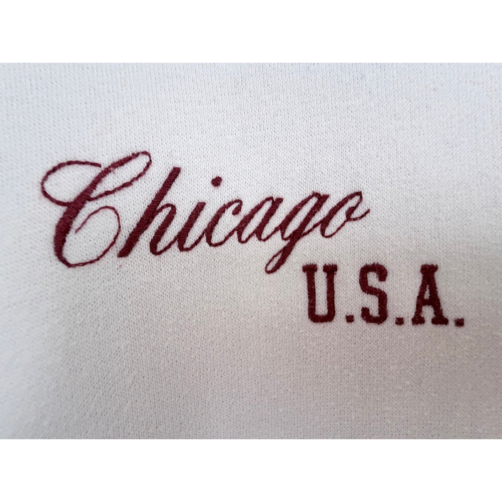 Hollister Chicago USA Aloha Hoodie Womens Medium White Oversized Pullover